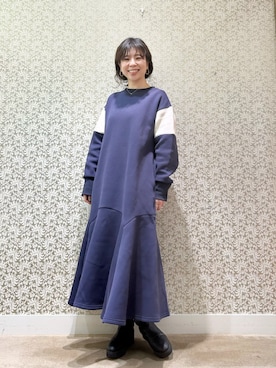 「KATHARINE ROSS（キャサリンロス）のアイテム（ワンピース）」を使った、megmiさん（レディース・154cm）の冬コーディネート