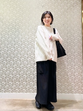 「KATHARINE ROSS（キャサリンロス）のアイテム（ニット/セーター）」を使った、megmiさん（レディース・154cm）の冬コーディネート