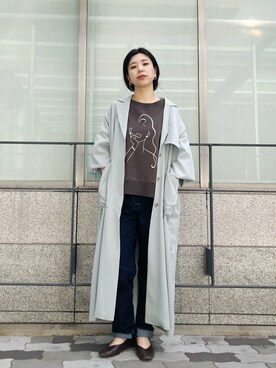 「オリジナル」｜「アイテム（トレンチコート）」を使った、megmiさん（レディース・154cm）の春コーディネート