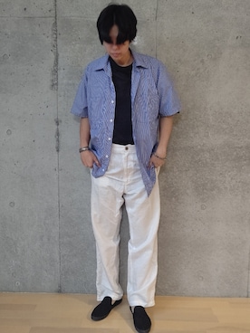 「INHERIT（インヘリット）のアイテム（パンツ）」を使った、ズシハマさん（メンズ・170cm）の秋コーディネート