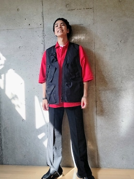 「LAD MUSICIAN（ラッドミュージシャン）のアイテム（サンダル）」を使った、ズシハマさん（メンズ・170cm）の秋コーディネート
