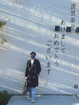 「リメイクデニム」｜「アイテム（その他アウター）」を使った、ズシハマさん（メンズ・170cm）の冬コーディネート
