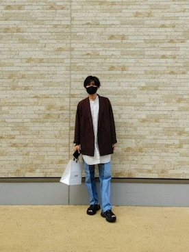 「LAD MUSICIAN（ラッドミュージシャン）のアイテム（サンダル）」を使った、ズシハマさん（メンズ・170cm）の夏コーディネート