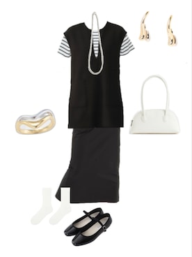 「NOIR DE POUPEE（ノワールドプーペ）のアイテム」を使った、mamamaiさん（レディース・159cm）の秋コーディネート