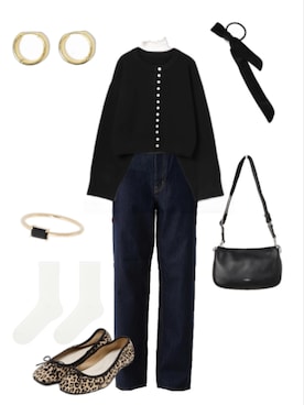 「COCOSHNIK（ココシュニック）のアイテム」を使った、mamamaiさん（レディース・159cm）の冬コーディネート