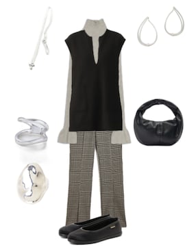 「NOIR DE POUPEE（ノワールドプーペ）のアイテム」を使った、mamamaiさん（レディース・159cm）の秋コーディネート