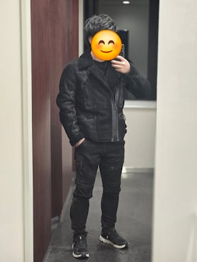 「アイテム（ムートンコート）」を使った、Y's collection roomさん（メンズ・163cm）の冬コーディネート