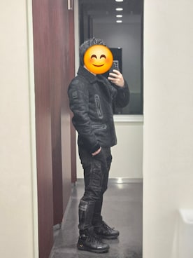 「アイテム（ムートンコート）」を使った、Y's collection roomさん（メンズ・163cm）の冬コーディネート