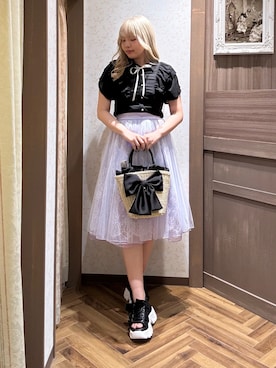 「axes femme POETIQUE（アクシーズファムポエティック）のアイテム（スカート）」を使った、kanaeさん（レディース・169cm）の春コーディネート