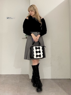 「axes femme（アクシーズファム）のアイテム（スカート）」を使った、kanaeさん（骨格ストレート・レディース・169cm）の冬コーディネート