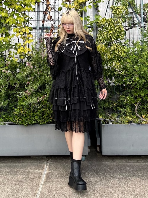 axes femme（アクシーズ ファム） ブーツ 薔薇エンボス厚底ブーツ