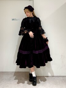 axes femme kawaiiベルベットドールジャンスカ 黒 axes femme kawaii（アクシーズファムカワイイ）の「ベルベット