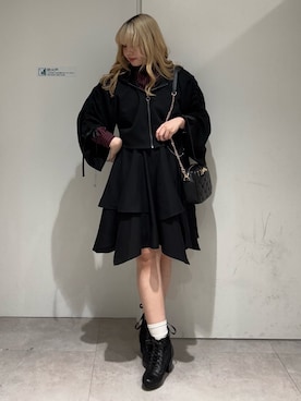 「axes femme（アクシーズファム）のアイテム（パーカー）」を使った、kanaeさん（レディース・169cm）の冬コーディネート
