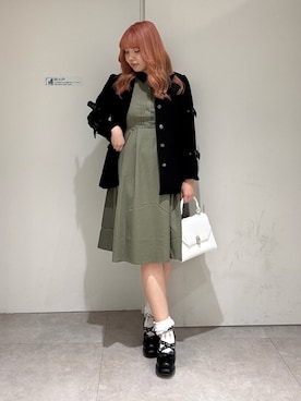 「axes femme（アクシーズファム）のアイテム（ワンピース/ドレス）」を使った、kanaeさん（骨格ストレート・レディース・169cm）の冬コーディネート