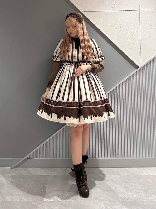 ボンボンショコラ柄ワンピース（ワンピース）｜Chalmiere（シャ