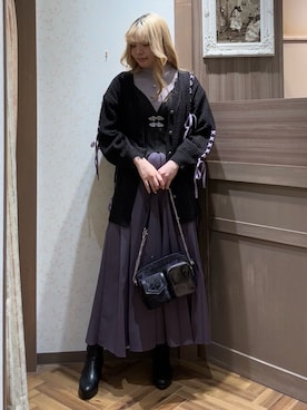「axes femme POETIQUE（アクシーズファムポエティック）のアイテム（パンツ）」を使った、kanaeさん（レディース・169cm）の冬コーディネート