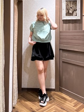 「axes femme POETIQUE（アクシーズファムポエティック）のアイテム（トップス）」を使った、kanaeさん（骨格ストレート・レディース・169cm）の夏コーディネート
