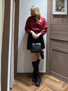 「axes femme POETIQUE（アクシーズファムポエティック）のアイテム（パンツ）」を使った、kanaeさん（レディース・169cm）の冬コーディネート