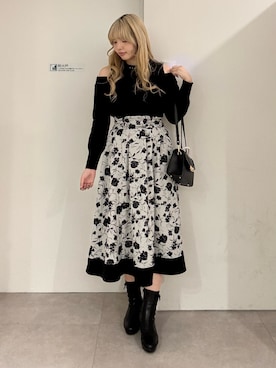 「axes femme POETIQUE（アクシーズファムポエティック）のアイテム（ブーツ）」を使った、kanaeさん（レディース・169cm）の冬コーディネート
