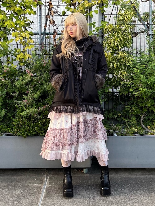 編上×フリルモッズコート（モッズコート）｜axes femme（アクシーズ