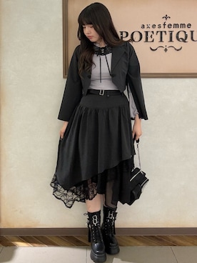 「axes femme POETIQUE（アクシーズファムポエティック）のアイテム（テーラードジャケット）」を使った、kanaeさん（レディース・169cm）の秋コーディネート