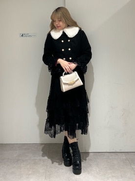 「axes femme（アクシーズファム）のアイテム（ステンカラーコート）」を使った、kanaeさん（レディース・169cm）の秋コーディネート