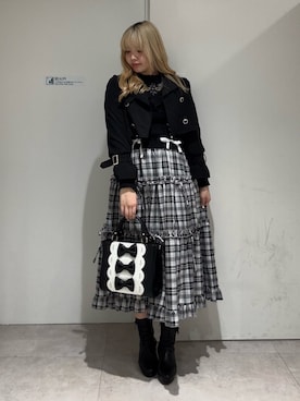 「axes femme POETIQUE（アクシーズファムポエティック）のアイテム（バッグ）」を使った、kanaeさん（骨格ストレート・レディース・169cm）の冬コーディネート