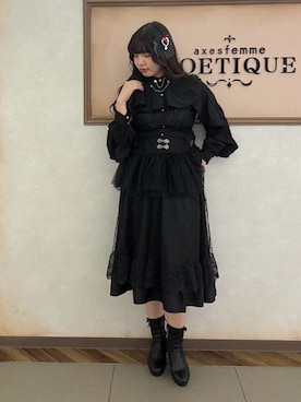 「axes femme POETIQUE（アクシーズファムポエティック）のアイテム（ヘアアクセサリー）」を使った、kanaeさん（レディース・169cm）の秋コーディネート