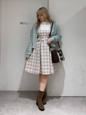 「axes femme（アクシーズファム）のアイテム（ワンピース/ドレス）」を使った、kanaeさん（骨格ストレート・レディース・169cm）の冬コーディネート