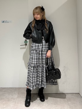 「axes femme（アクシーズファム）のアイテム（ブルゾン）」を使った、kanaeさん（レディース・169cm）の秋コーディネート