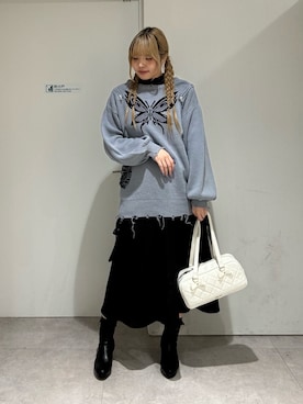 「axes femme POETIQUE（アクシーズファムポエティック）のアイテム（ニット/セーター）」を使った、kanaeさん（レディース・169cm）の秋コーディネート