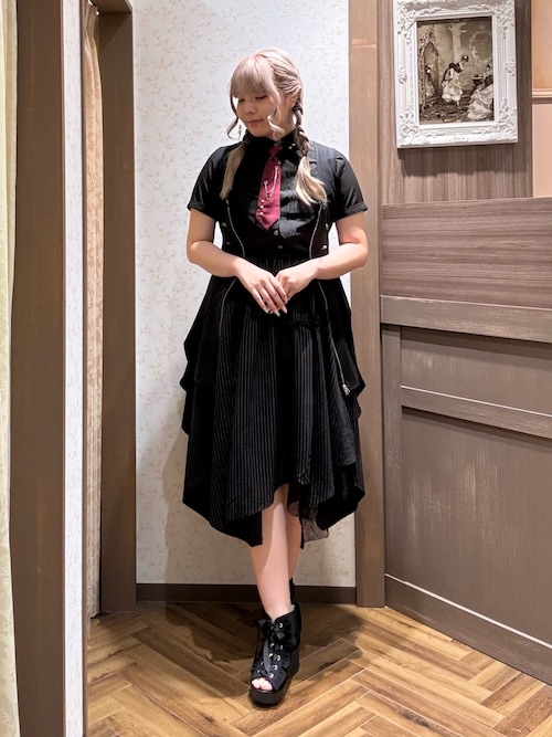 アクシーズファム ベストデザインミニワンピース ブラック ベストデザインミニワンピース | レディース服・レディース