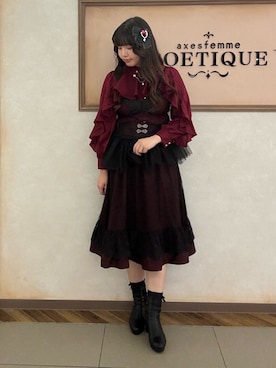 「axes femme POETIQUE（アクシーズファムポエティック）のアイテム（ヘアアクセサリー）」を使った、kanaeさん（レディース・169cm）の秋コーディネート