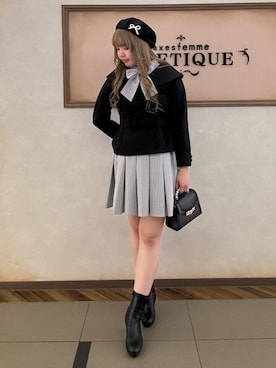 「axes femme POETIQUE（アクシーズファムポエティック）のアイテム（帽子）」を使った、kanaeさん（レディース・169cm）の秋コーディネート