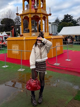 「アイテム（ムートンコート）」を使った、Rannyさん（レディース・159cm）の冬コーディネート