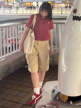 「レッド」｜Rannyさん（レディース・159cm）の夏コーディネート