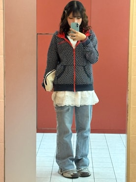 「アイテム（ジャージ）」を使った、Rannyさん（レディース・159cm）の秋コーディネート