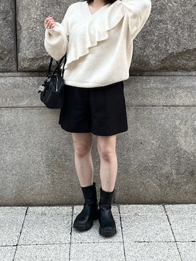「mily bilet（ミウィビレット）のアイテム」を使った、YUKIさん（レディース・157cm）の冬コーディネート