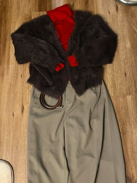 「アイテム（スラックス）」を使った、服メモさん（レディース・158cm）の秋コーディネート