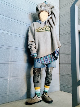 「アイテム（ソックス/靴下）」を使った、nyamacoさん（レディース・158cm）の秋コーディネート