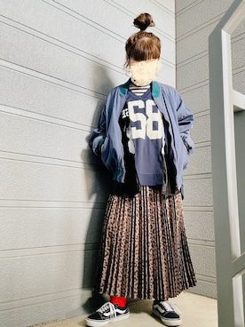 「アイテム（ソックス/靴下）」を使った、nyamacoさん（レディース・158cm）の秋コーディネート