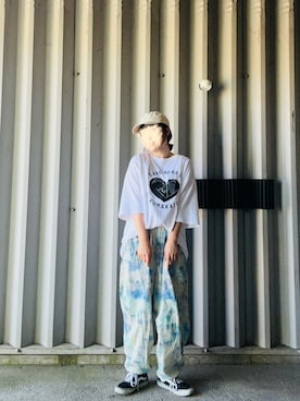 「VANS(バンズ)のアイテム」を使った、nyamacoさん(レディース・158cm)の夏コーディネート