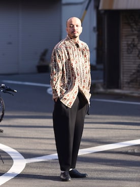 「BISHOOL（ビシュール）のアイテム（パンツ）」を使った、トヲルさん（メンズ・180cm）の春コーディネート
