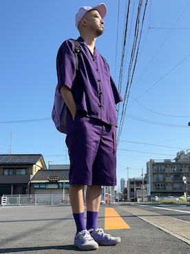 「BOTTER（ボッター）のアイテム（キャップ）」を使った、トヲルさん（メンズ・180cm）の夏コーディネート