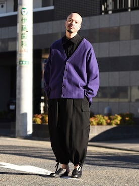 「BISHOOL（ビシュール）のアイテム（パンツ）」を使った、トヲルさん（メンズ・180cm）の秋コーディネート