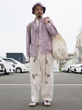 「FRUIT OF THE LOOM（フルーツオブザルーム）のアイテム（帽子）」を使った、トヲルさん（メンズ・180cm）の春コーディネート
