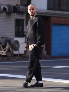 「BISHOOL（ビシュール）のアイテム（パンツ）」を使った、トヲルさん（メンズ・180cm）の秋コーディネート