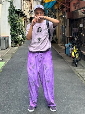 「my beautiful landlet（マイビューティフルランドレット）のアイテム（パンツ）」を使った、トヲルさん（メンズ・180cm）の夏コーディネート