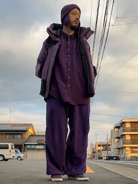 「my beautiful landlet（マイビューティフルランドレット）のアイテム（スウェットパンツ）」を使った、トヲルさん（メンズ・180cm）の冬コーディネート