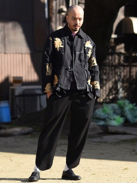 「LEH（レー）のアイテム（ジャケット/アウター）」を使った、トヲルさん（メンズ・180cm）の冬コーディネート